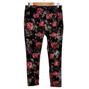 Soft Surroundings Floral Pull On Pants Floral Print Stretch Jeggings Size Small